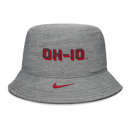 Ohio State Buckeyes Nike Apex Practice Gray Bucket Hat - Back View