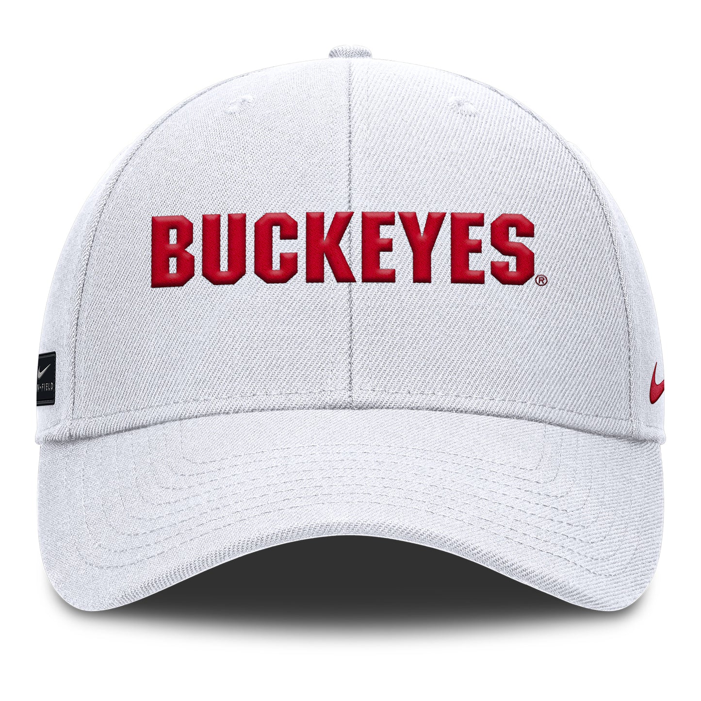 Ohio State Buckeyes Nike Rise Gameday Hat In White - Front View