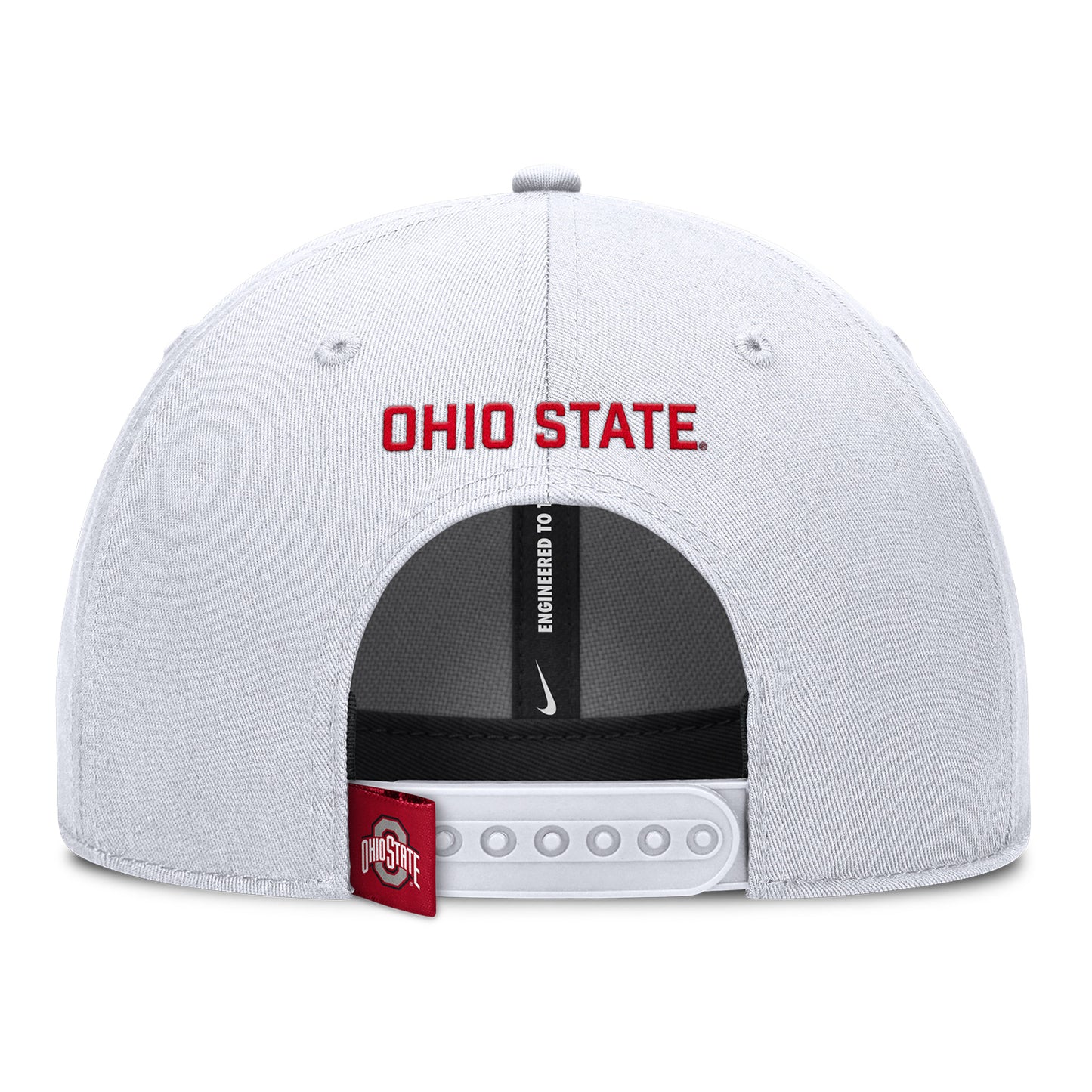 Ohio State Buckeyes Nike Rise Gameday Hat In White - Back View