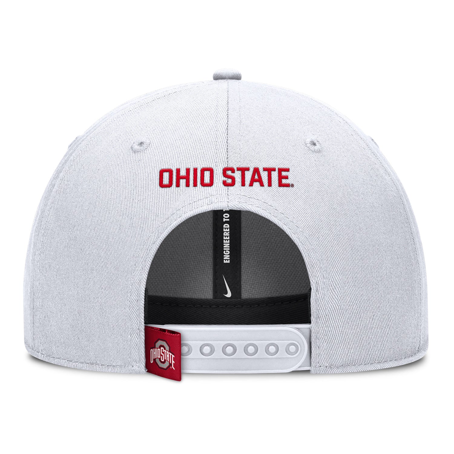 Ohio State Buckeyes Nike Rise Gameday Hat In White - Back View