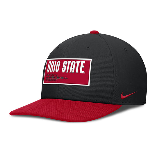 Ohio State Buckeyes Nike Ohio State Patch Snapback Hat In Black - Front Left View