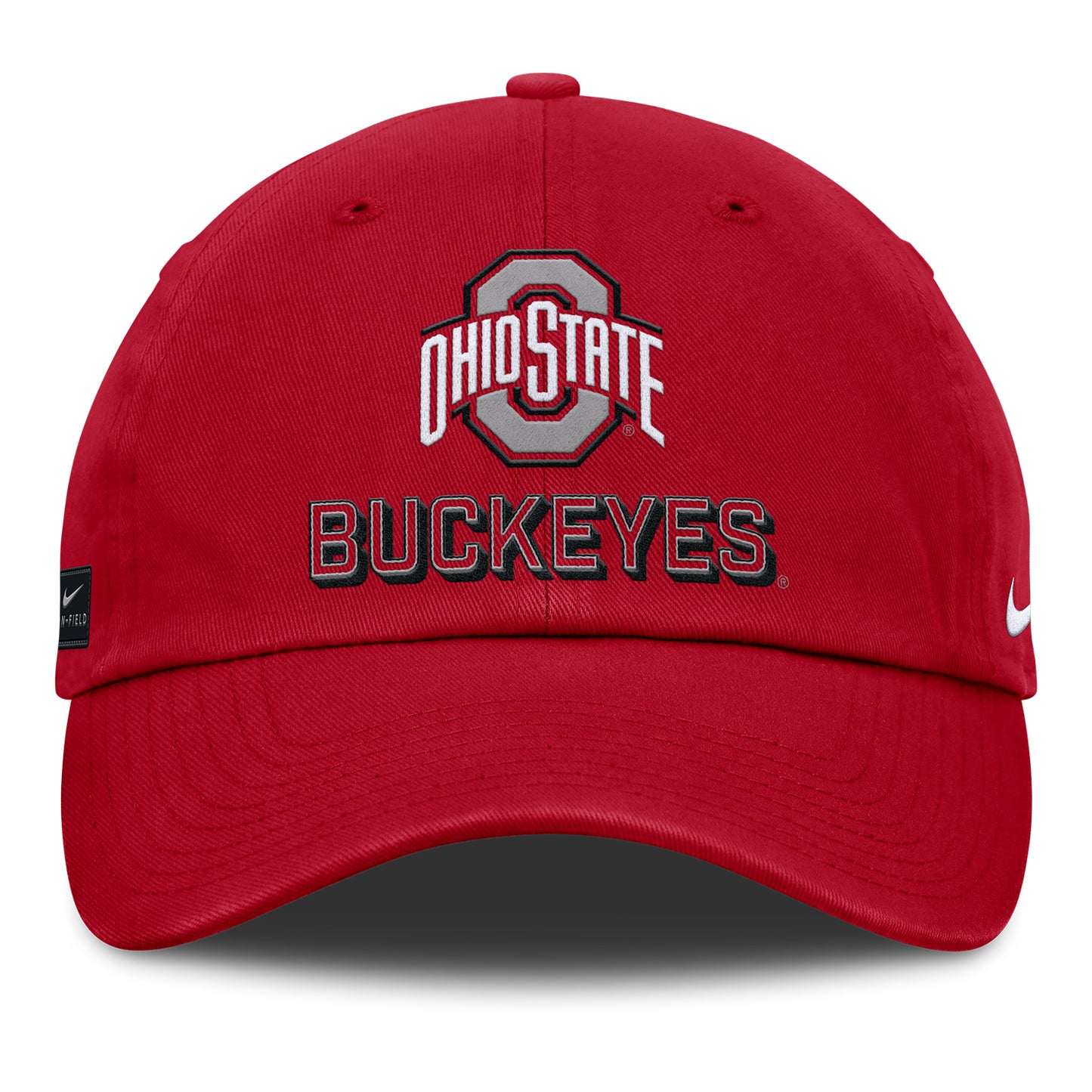 Ohio State Buckeyes Nike Club Gameday Primary Logo Hat In Red - Front View