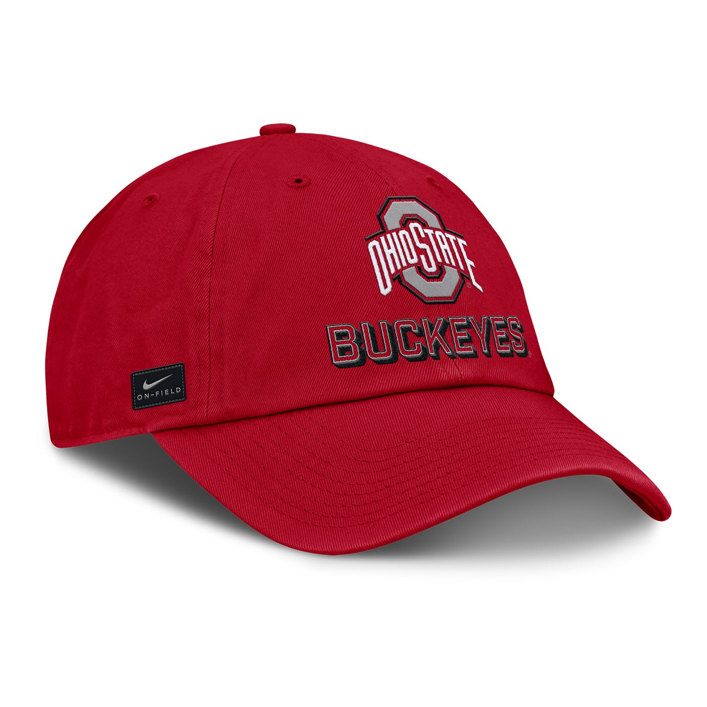 Ohio State Buckeyes Nike Club Gameday Primary Logo Hat In Red - Front Right View