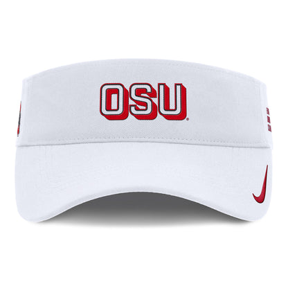 Ohio State Buckeyes Nike Ace OSU Gameday Visor In White - Front View