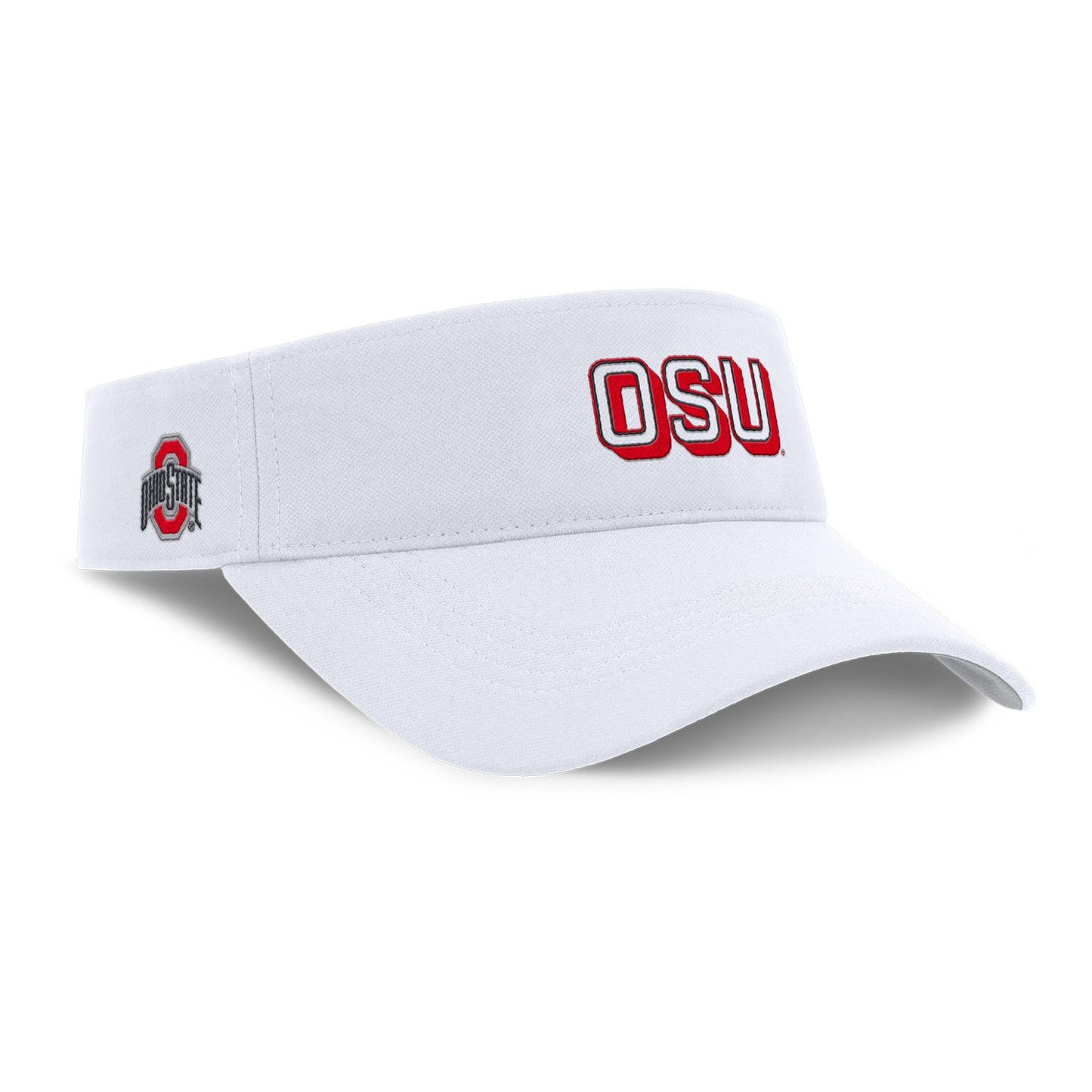 Ohio State Buckeyes Nike Ace OSU Gameday Visor In White - Front Right View