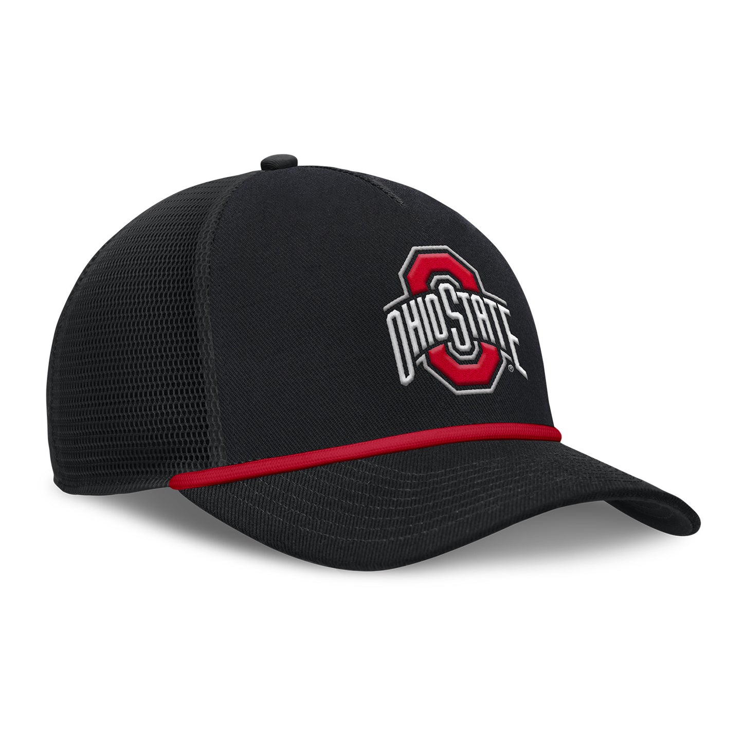 Ohio State Buckeyes Nike Primary Logo Rope Hat In Black - Front Right View