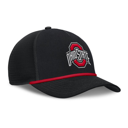 Ohio State Buckeyes Nike Primary Logo Rope Hat In Black - Front Right View
