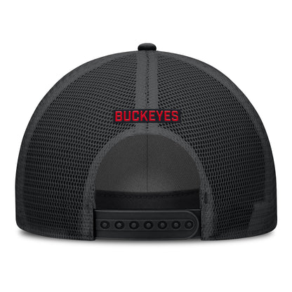 Ohio State Buckeyes Nike Primary Logo Rope Hat In Black - Back View