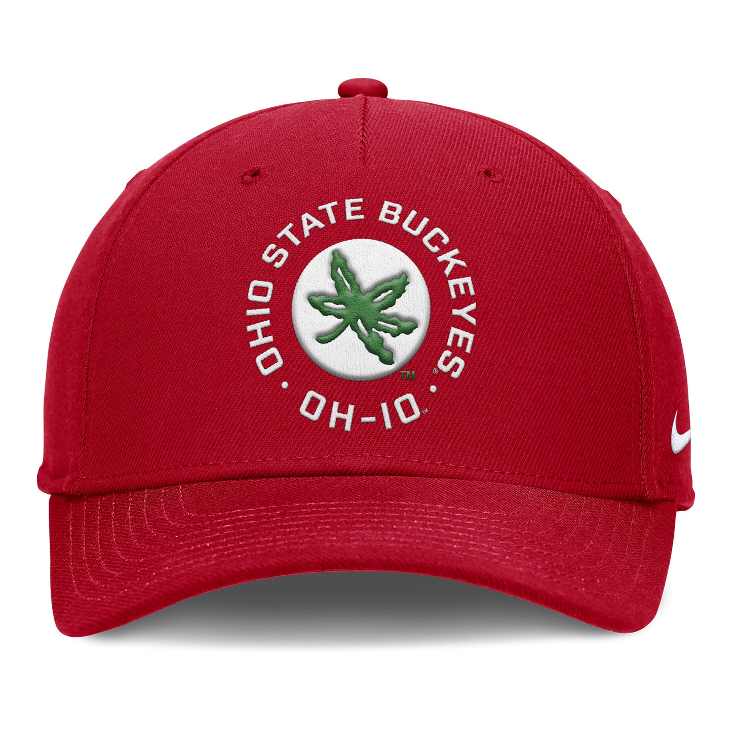 Ohio State Buckeyes Nike Rise Primetime Buckeye Leaf Hat In Red - Front View