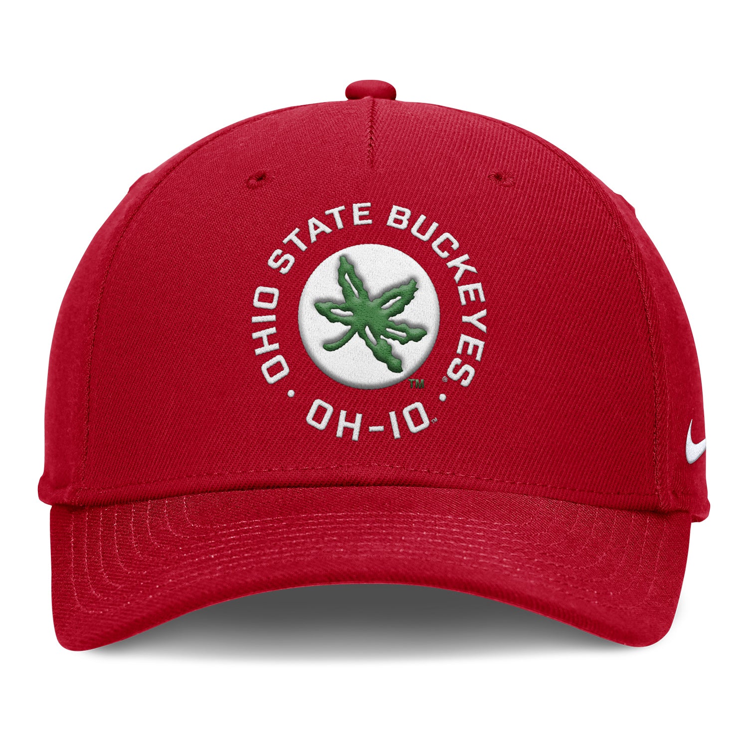 Ohio State Buckeyes Nike Rise Primetime Buckeye Leaf Hat In Red - Front View