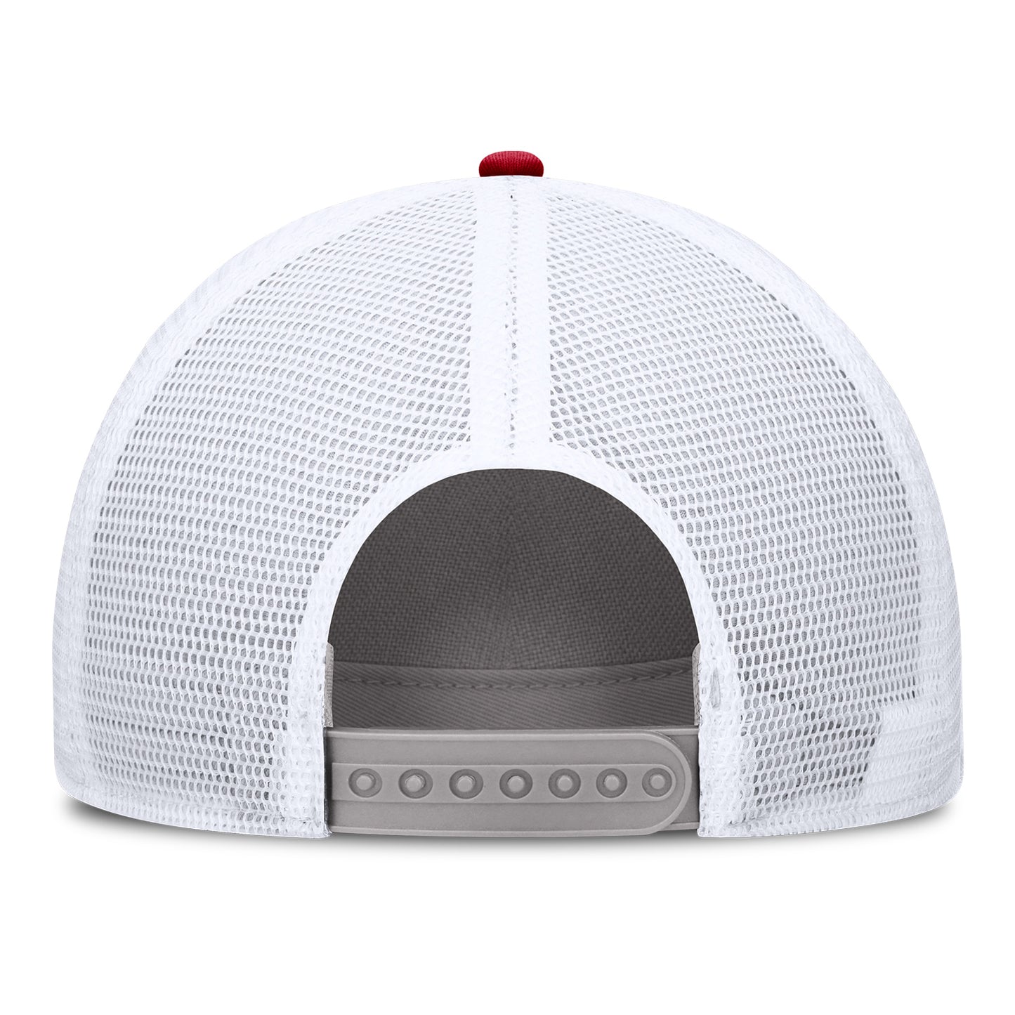 Ohio State Buckeyes Nike Legacy Patch Trucker Hat In Grey - Back View