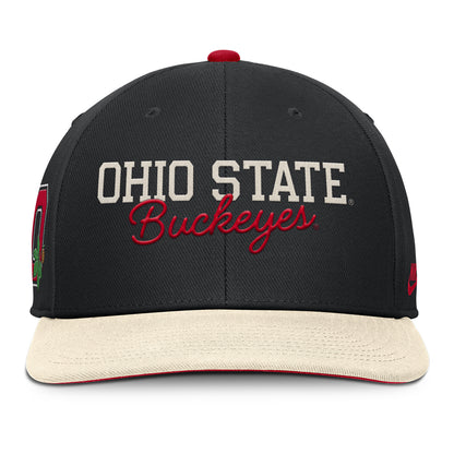 Ohio State Buckeyes Nike Pro Legacy Snapback Hat In Black - Front View