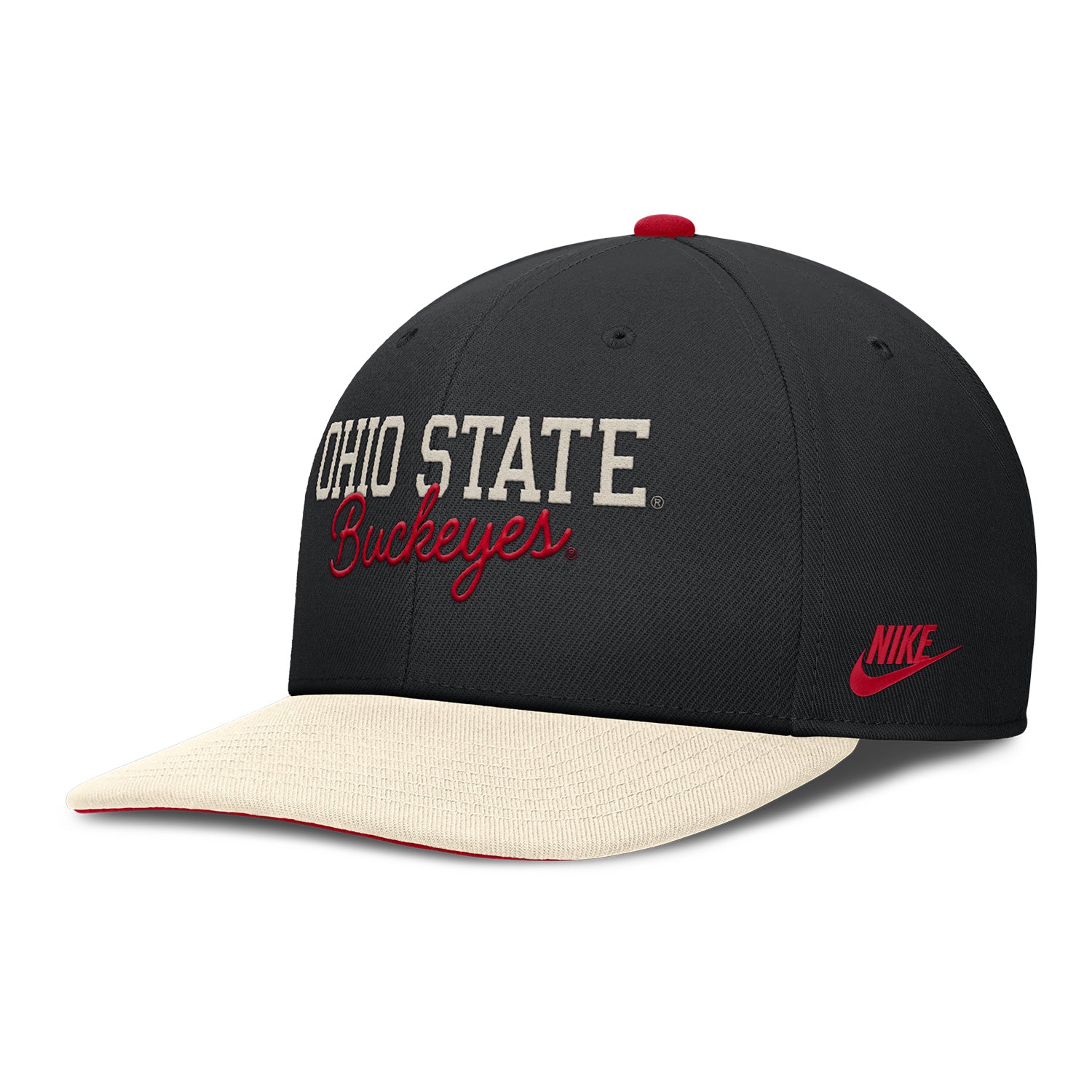 Ohio State Buckeyes Nike Pro Legacy Snapback Hat In Black - Front Left View