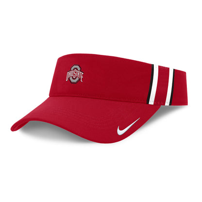 Ohio State Buckeyes Nike Ace Academic Stripe Visor In Red - Front Left View