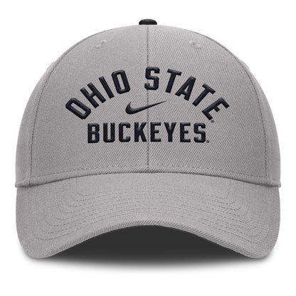 Ohio State Buckeyes Nike Rise Prep Gray Hat - Front View