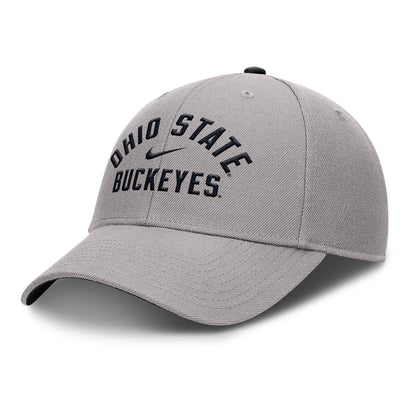 Ohio State Buckeyes Nike Rise Prep Gray Hat - Front Left View