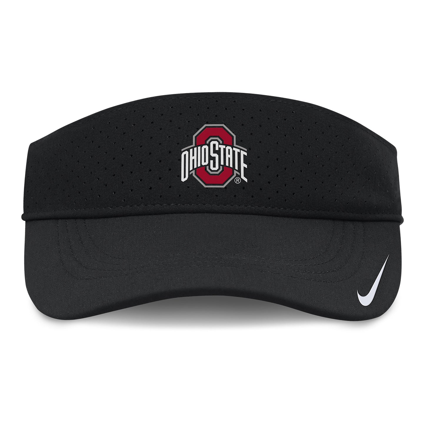 Ohio State Buckeyes Nike Ace Performance Black Visor - Front View
