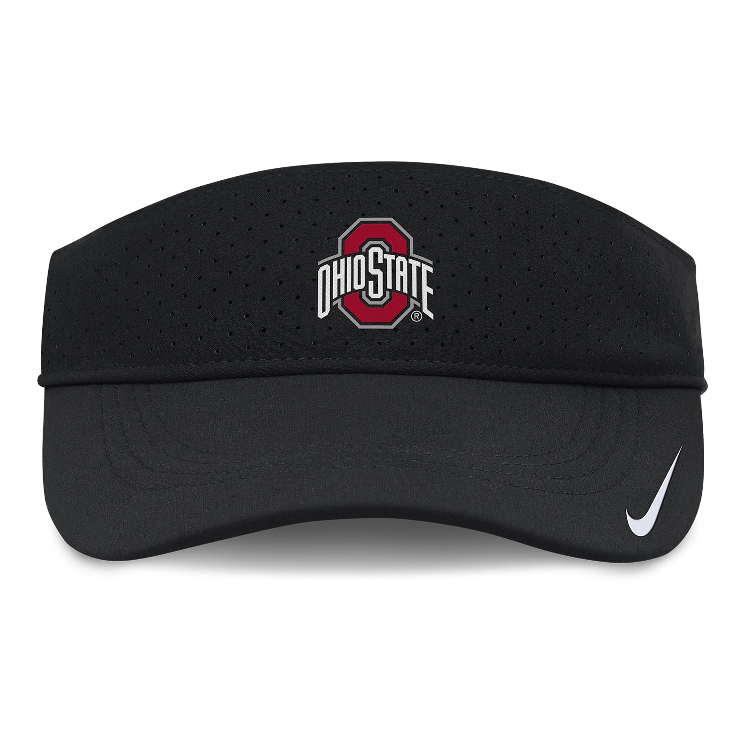 Ohio State Buckeyes Nike Ace Performance Black Visor - Front View