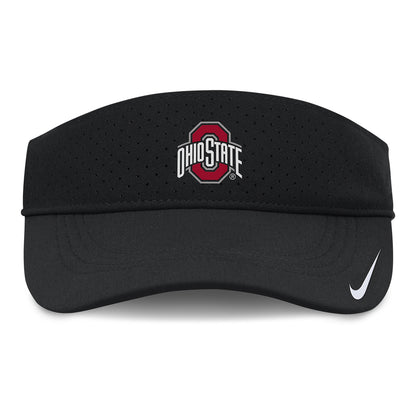 Ohio State Buckeyes Nike Ace Performance Black Visor - Front View