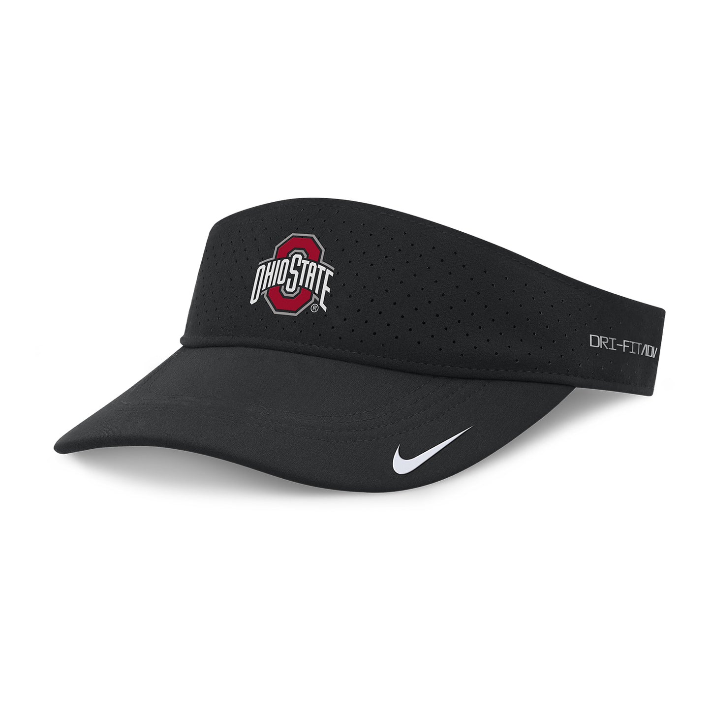Ohio State Buckeyes Nike Ace Performance Black Visor - Front Left View