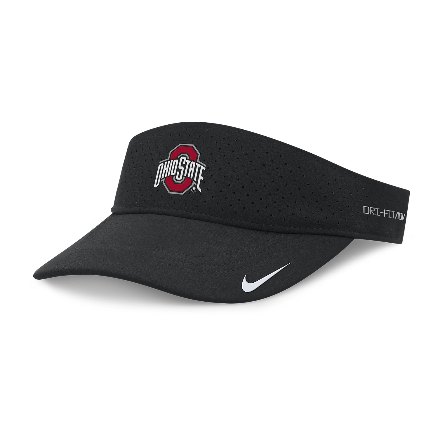 Ohio State Buckeyes Nike Ace Performance Black Visor - Front Left View