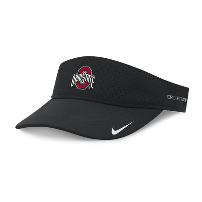 Ohio State Buckeyes Nike Ace Performance Black Visor - Front Left View