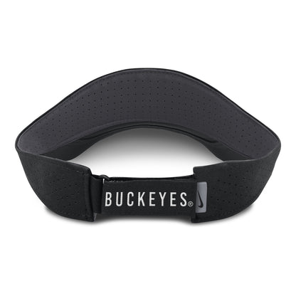 Ohio State Buckeyes Nike Ace Performance Black Visor - Back View