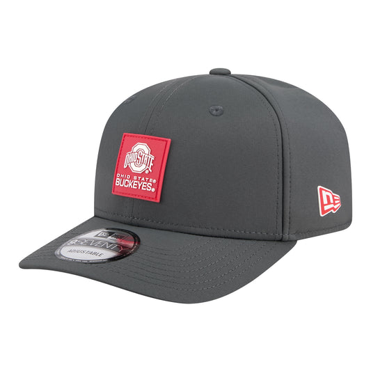 Ohio State Buckeyes 970 College Mesh Black Hat In Grey - Front Left View