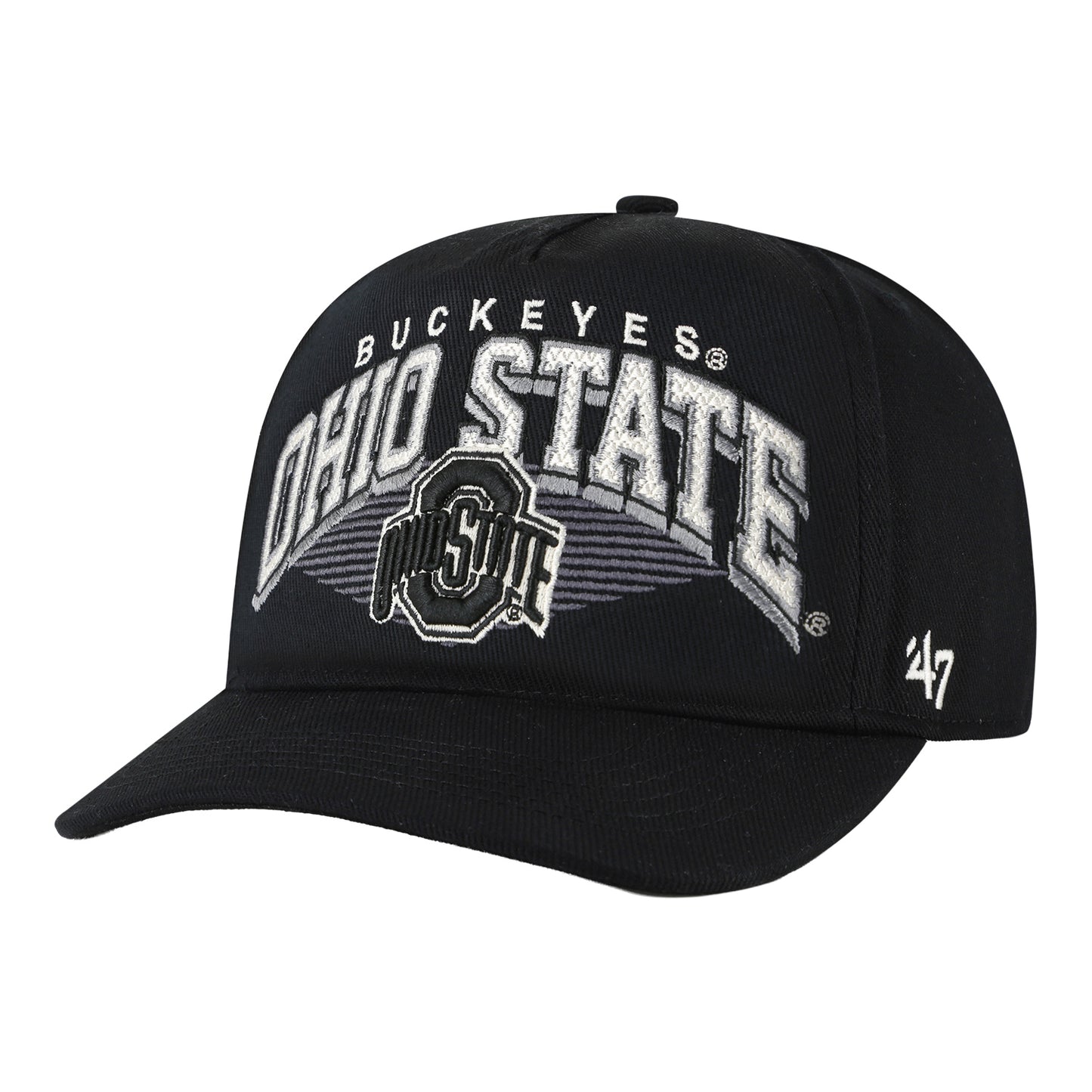 Ohio State Buckeyes 47 Brand Paloma Hitch Black Hat - Front Left View