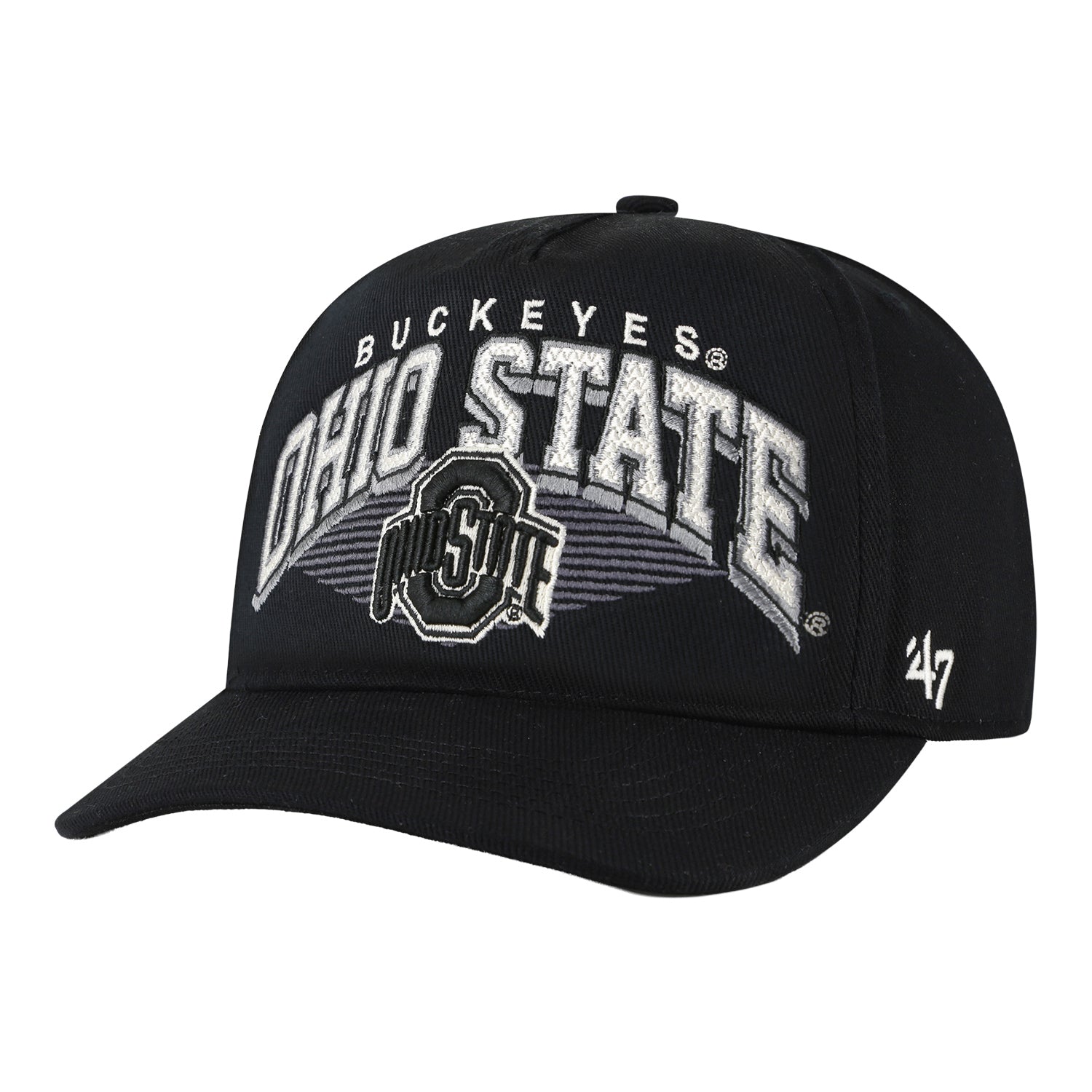 Ohio State Buckeyes 47 Brand Paloma Hitch Black Hat - Front Left View