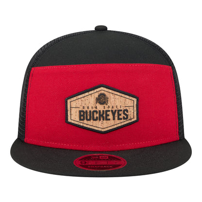 Ohio State Buckeyes New Era 950 Cork Patch Hat In Black - Front View