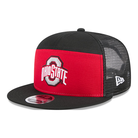 Ohio State Buckeyes New Era 950 Primary Logo Hat In Red - Front Left View