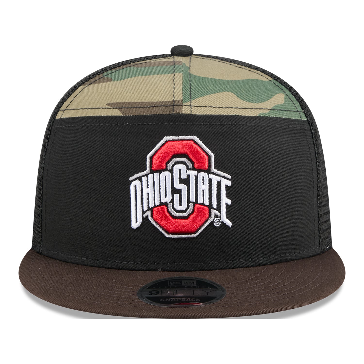 Ohio State Buckeyes New Era 950 Outdoor Primary Logo Camo Hat - Front View