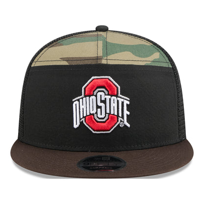 Ohio State Buckeyes New Era 950 Outdoor Primary Logo Camo Hat - Front View