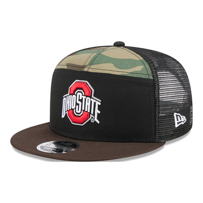 Ohio State Buckeyes New Era 950 Outdoor Primary Logo Camo Hat - Front Left View