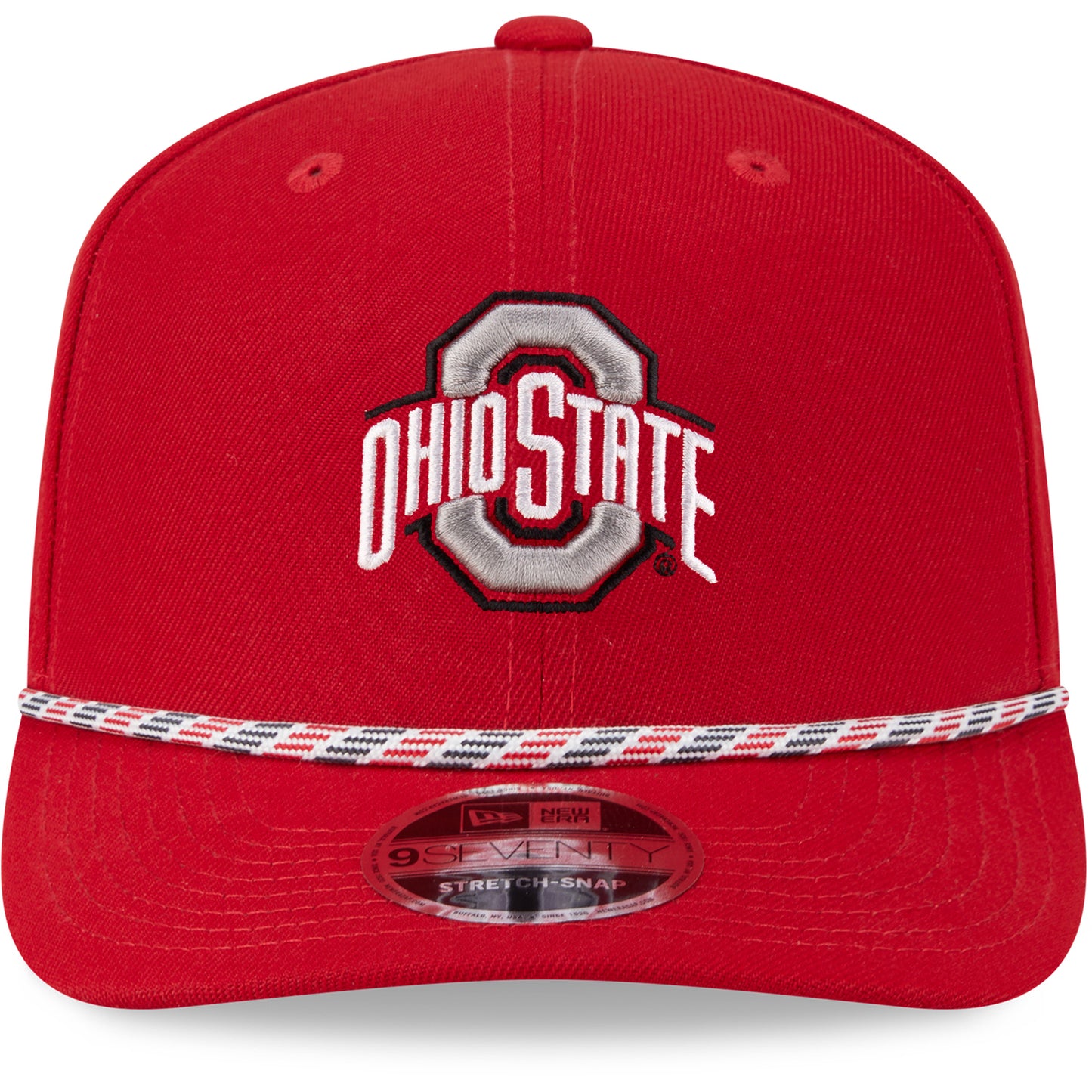 Ohio State Buckeyes New Era 970 Primary Logo Rope Hat In Red - Front View