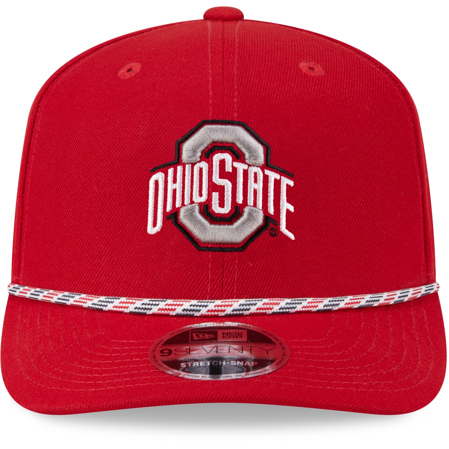Ohio State Buckeyes New Era 970 Primary Logo Rope Hat In Red - Front View
