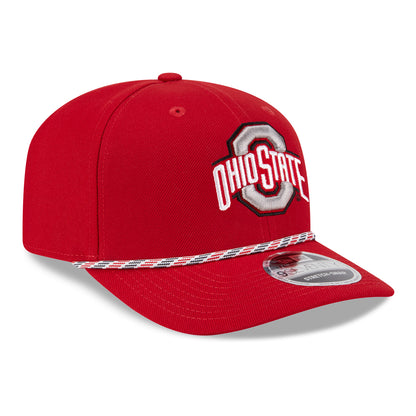 Ohio State Buckeyes New Era 970 Primary Logo Rope Hat In Red - Front Right View