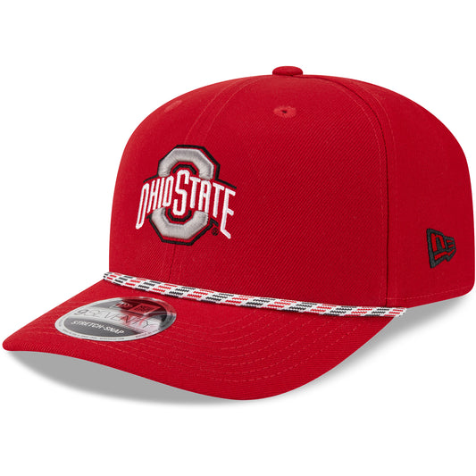 Ohio State Buckeyes New Era 970 Primary Logo Rope Hat In Red - Front Left View