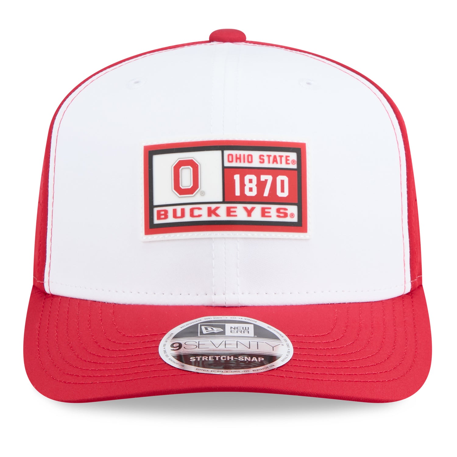 Ohio State Buckeyes New Era 970 Established Patch Hat In White - Front View