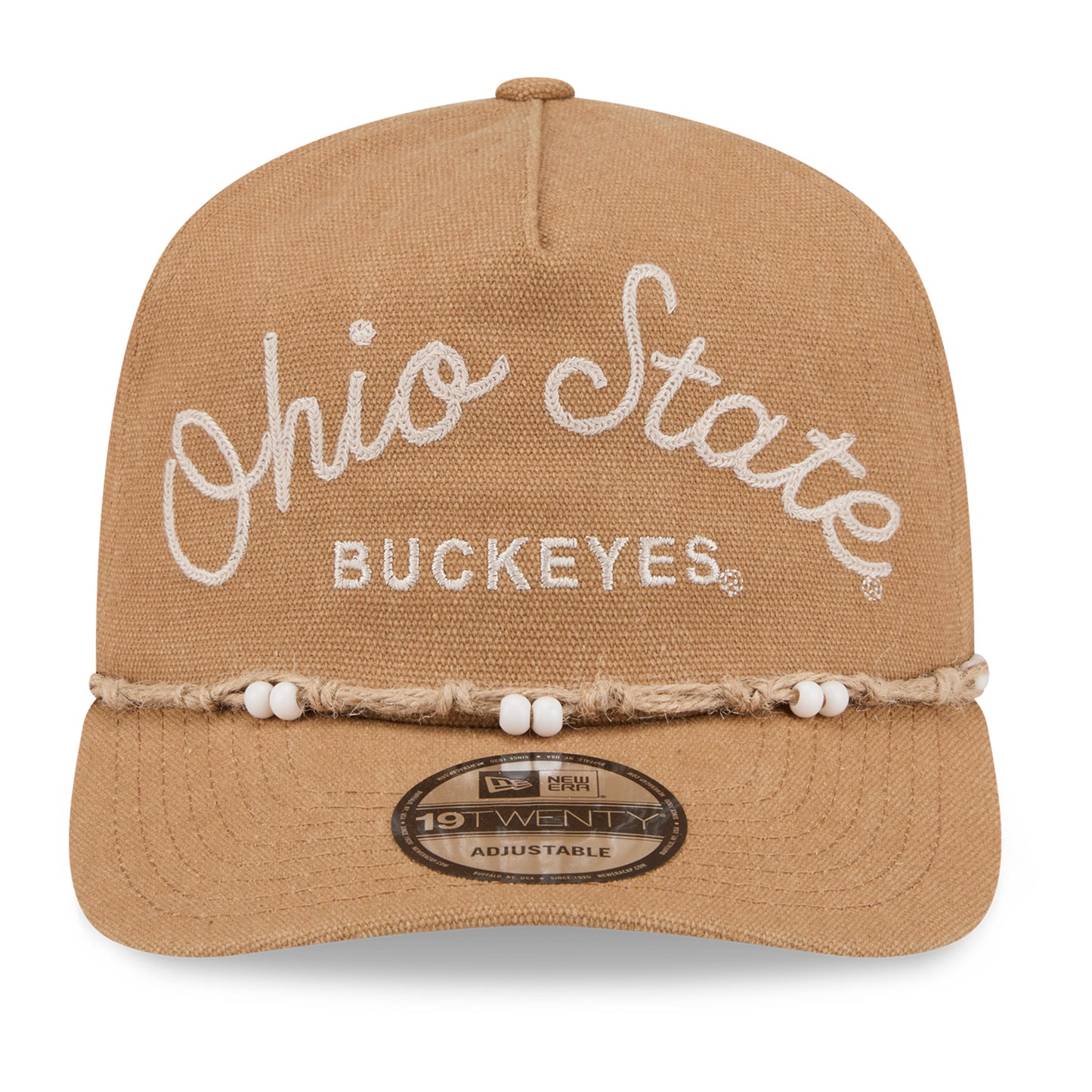 Ohio State Buckeyes New Era Beaded Rope Hat In Tan - Front View