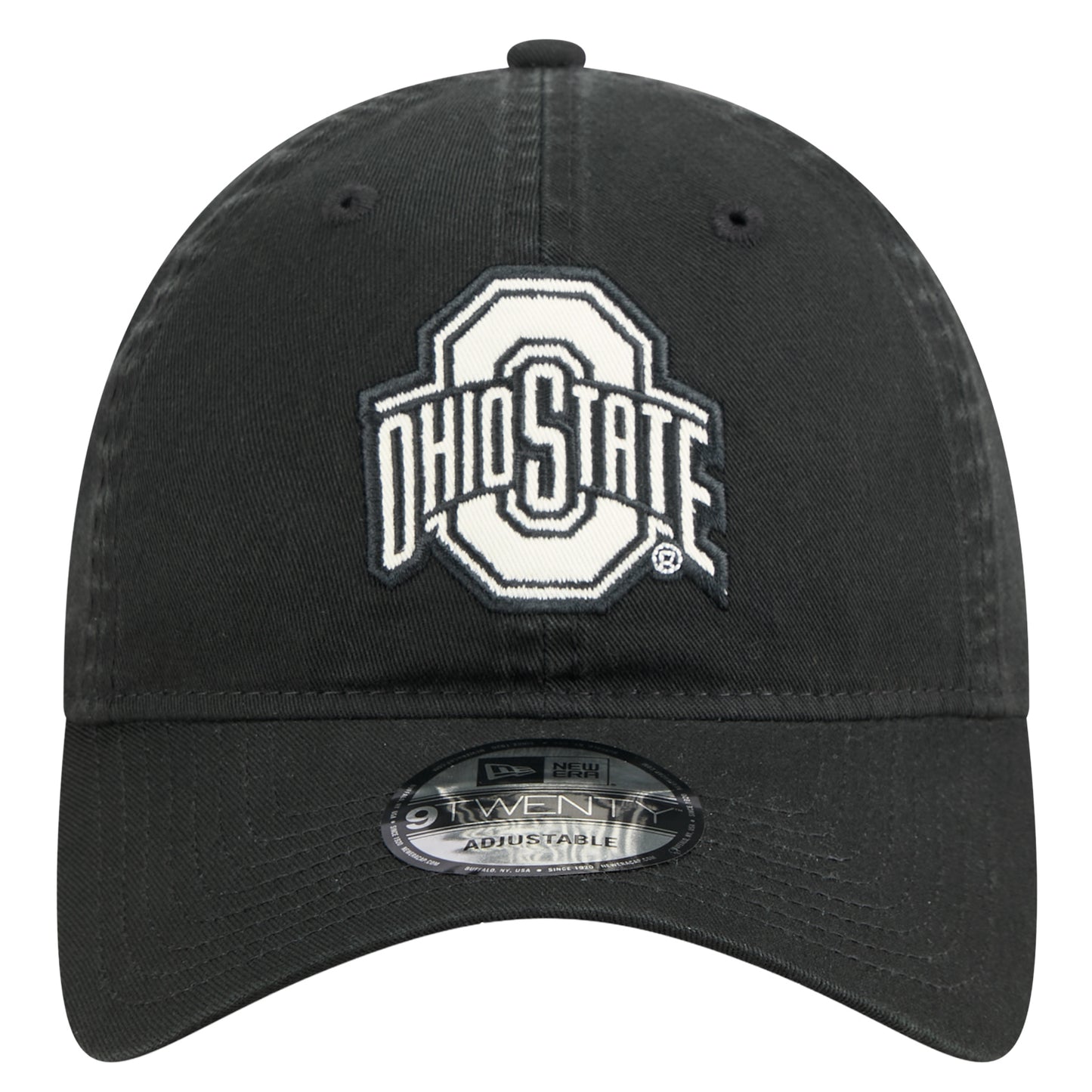 Ohio State Buckeyes New Era 920 Primary Logo Black Hat In Black - Front View