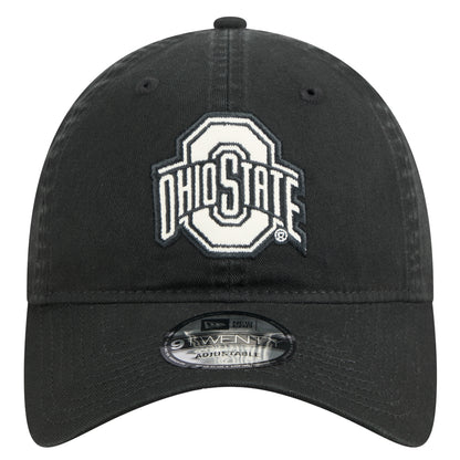 Ohio State Buckeyes New Era 920 Primary Logo Black Hat In Black - Front View