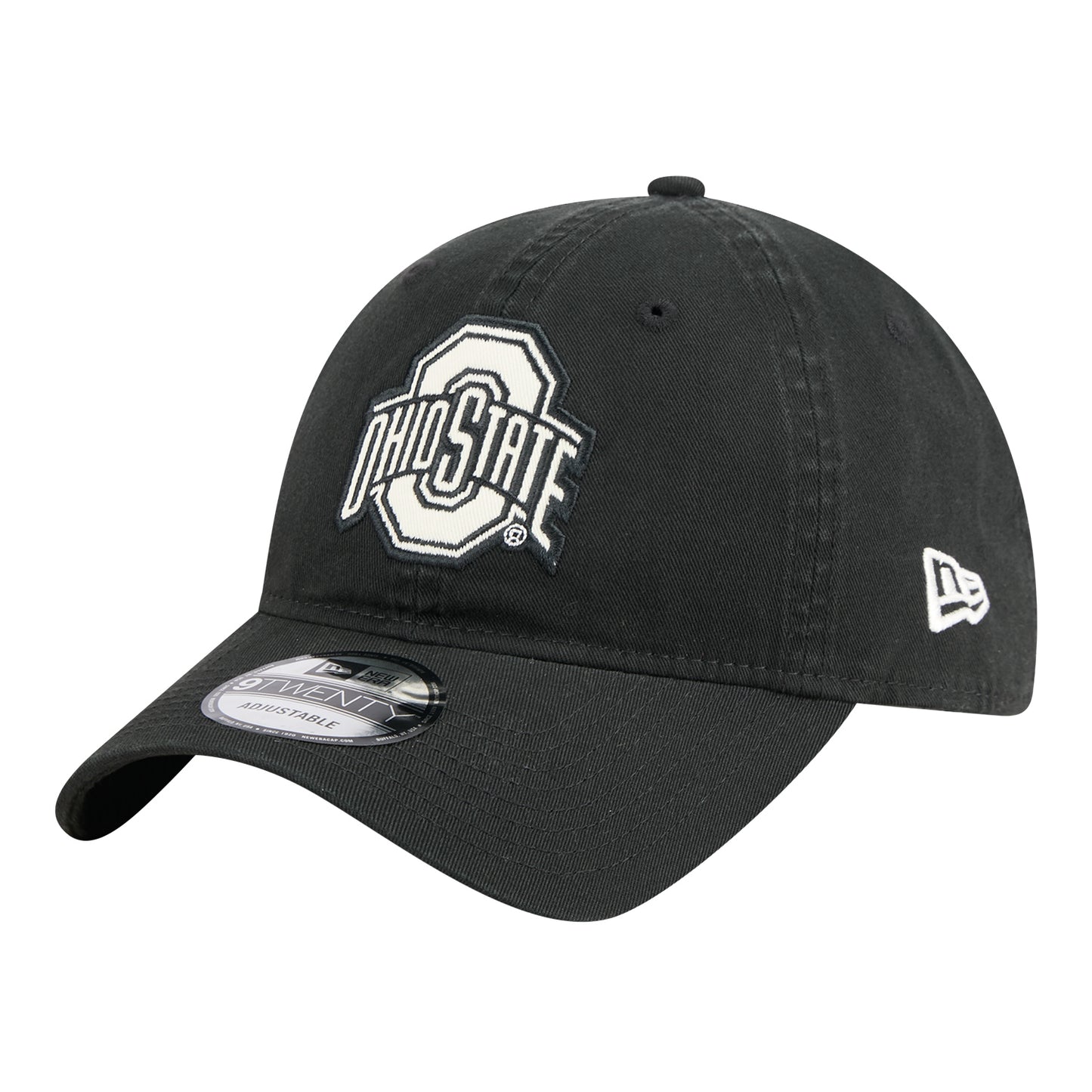 Ohio State Buckeyes New Era 920 Primary Logo Black Hat In Black - Front Left View