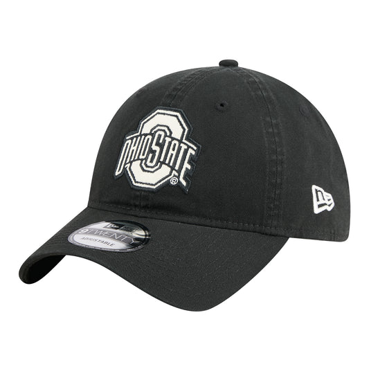 Ohio State Buckeyes New Era 920 Primary Logo Black Hat In Black - Front Left View