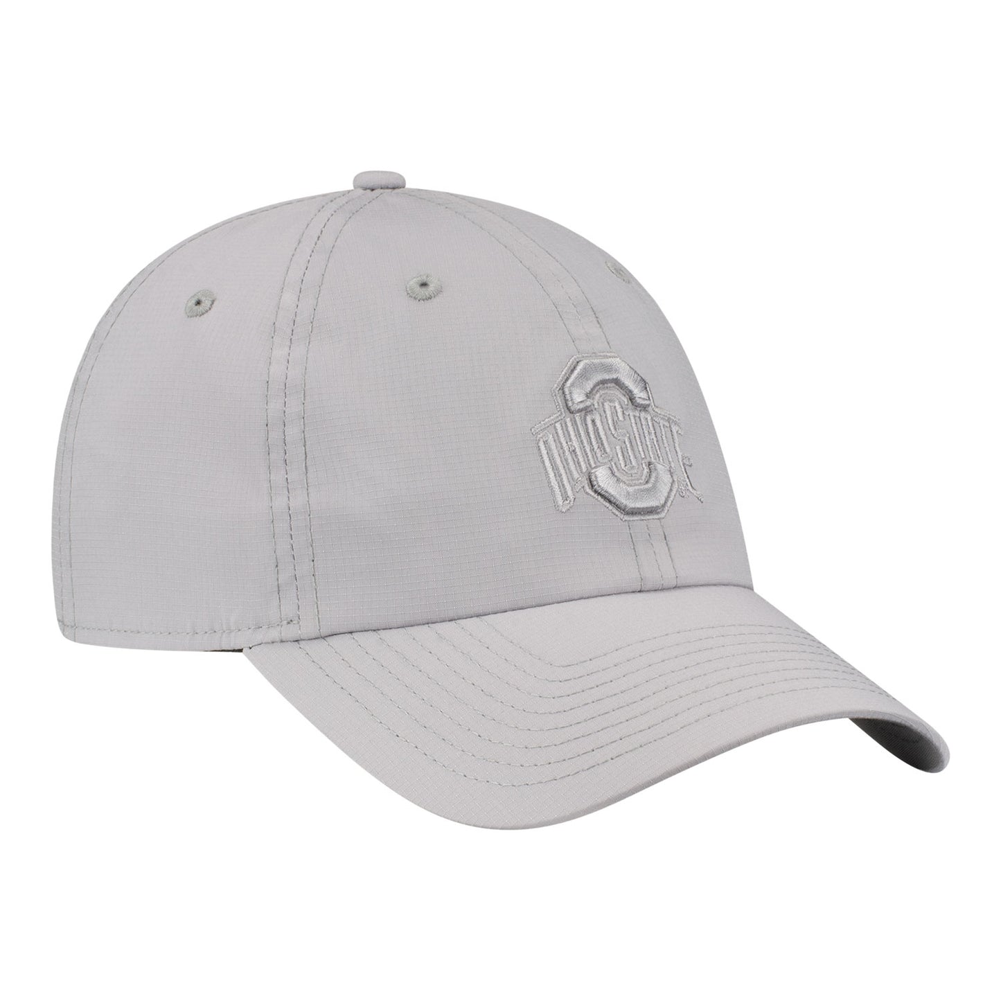 Ohio State Buckeyes New Era Primary Logo Ripstop Gray Hat - Front Right View