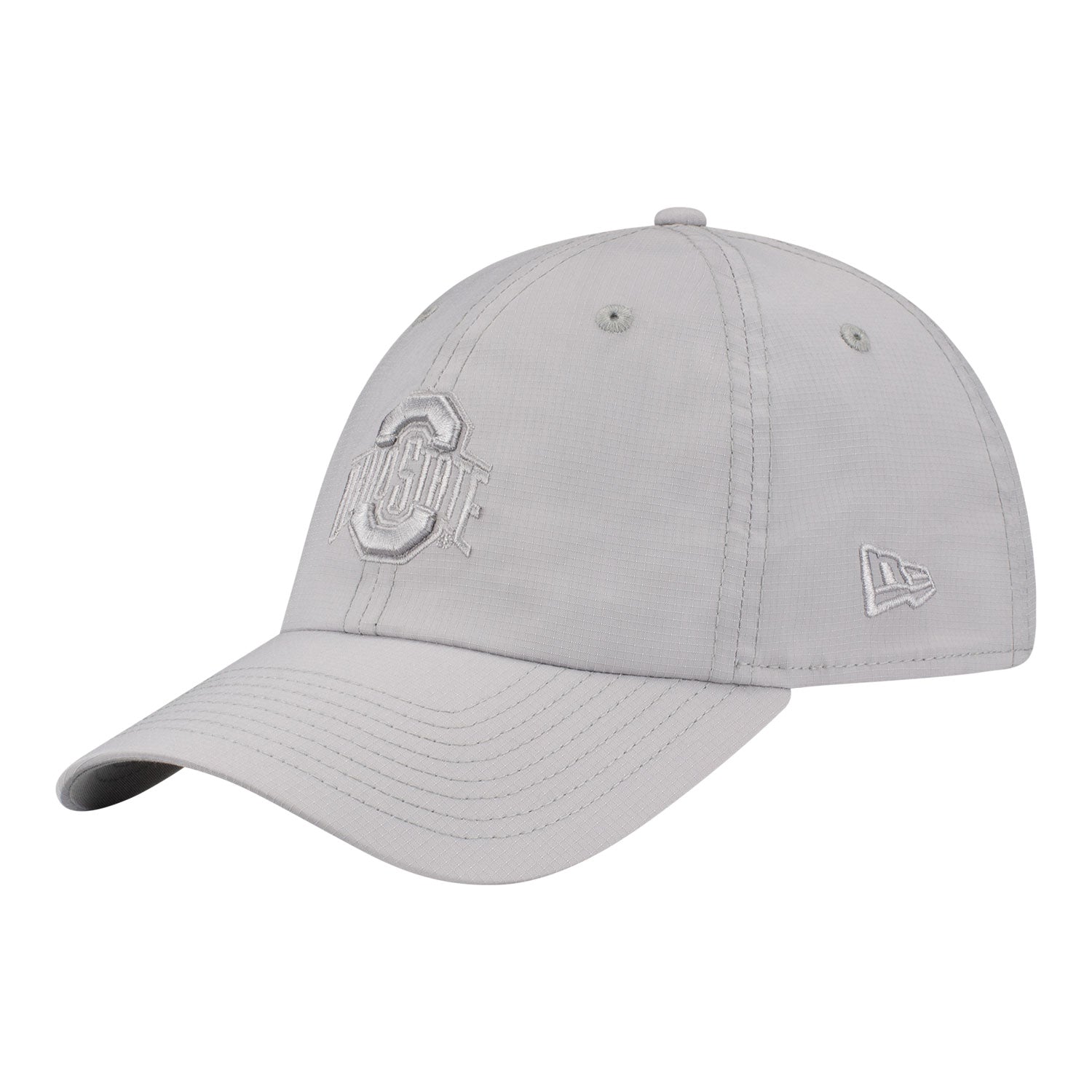 Ohio State Buckeyes New Era Primary Logo Ripstop Gray Hat - Front Left View