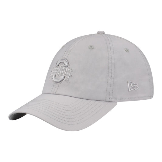 Ohio State Buckeyes New Era Primary Logo Ripstop Gray Hat - Front Left View