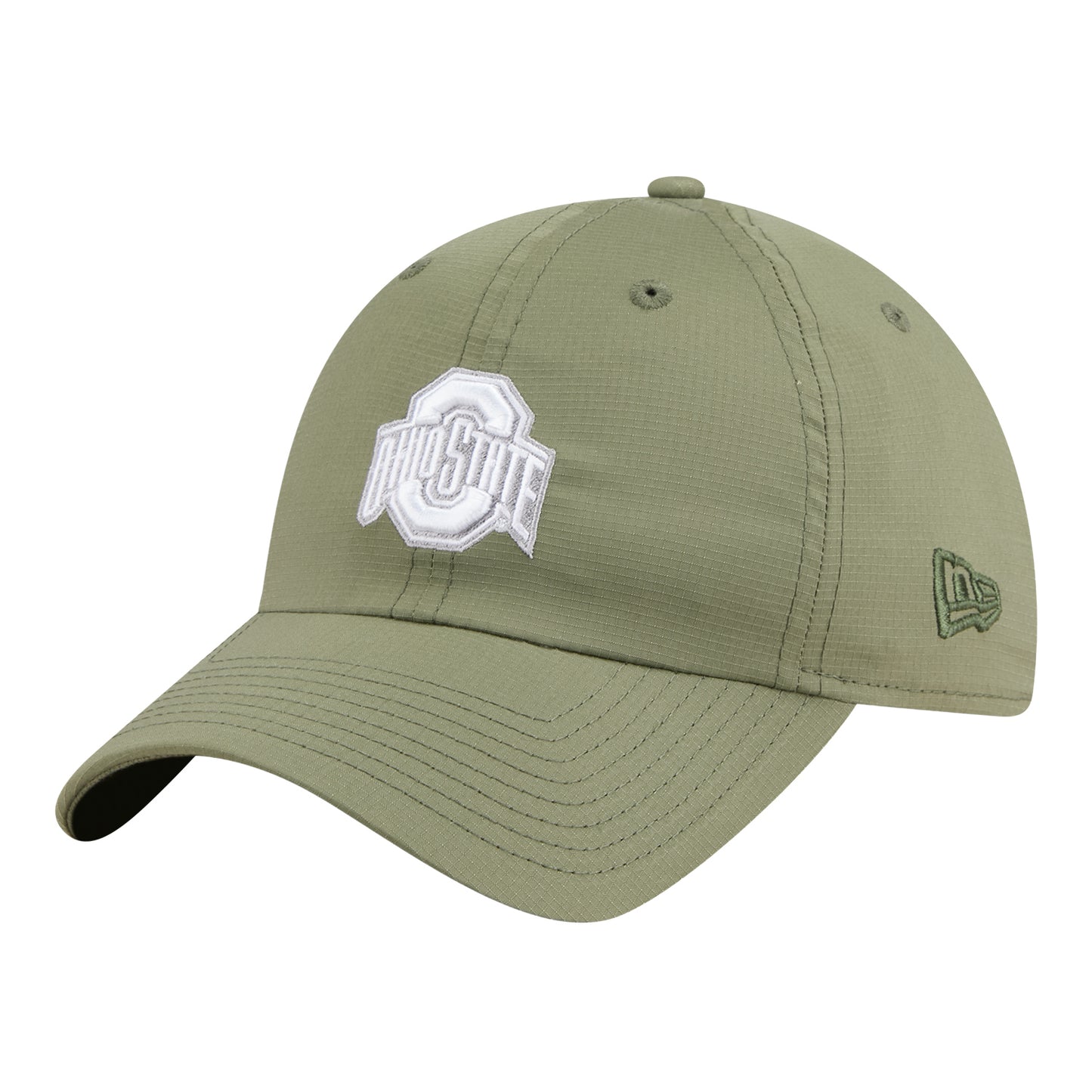 Ohio State Buckeyes New Era Ripstop Primary Logo Green Hat - Front Left View