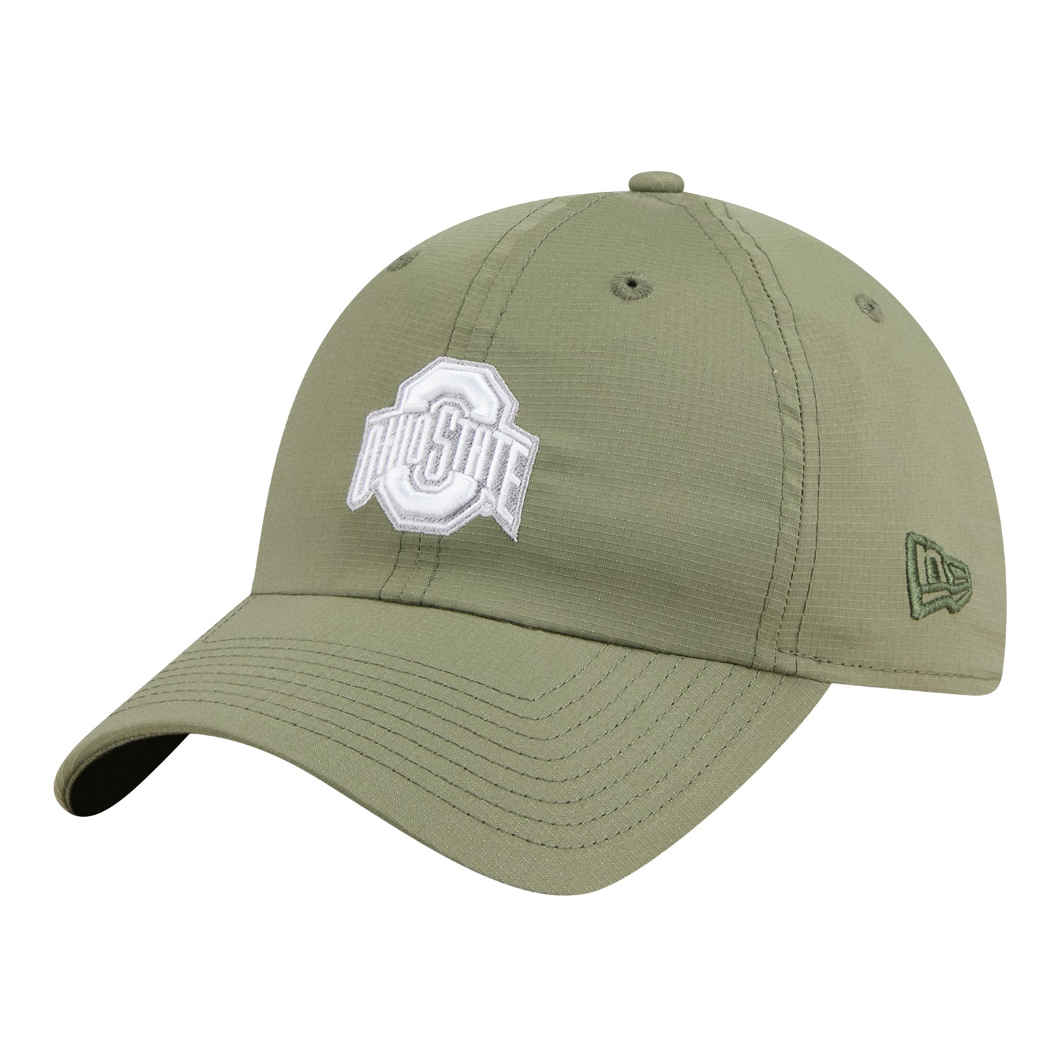 Ohio State Buckeyes New Era Ripstop Primary Logo Green Hat - Front Left View